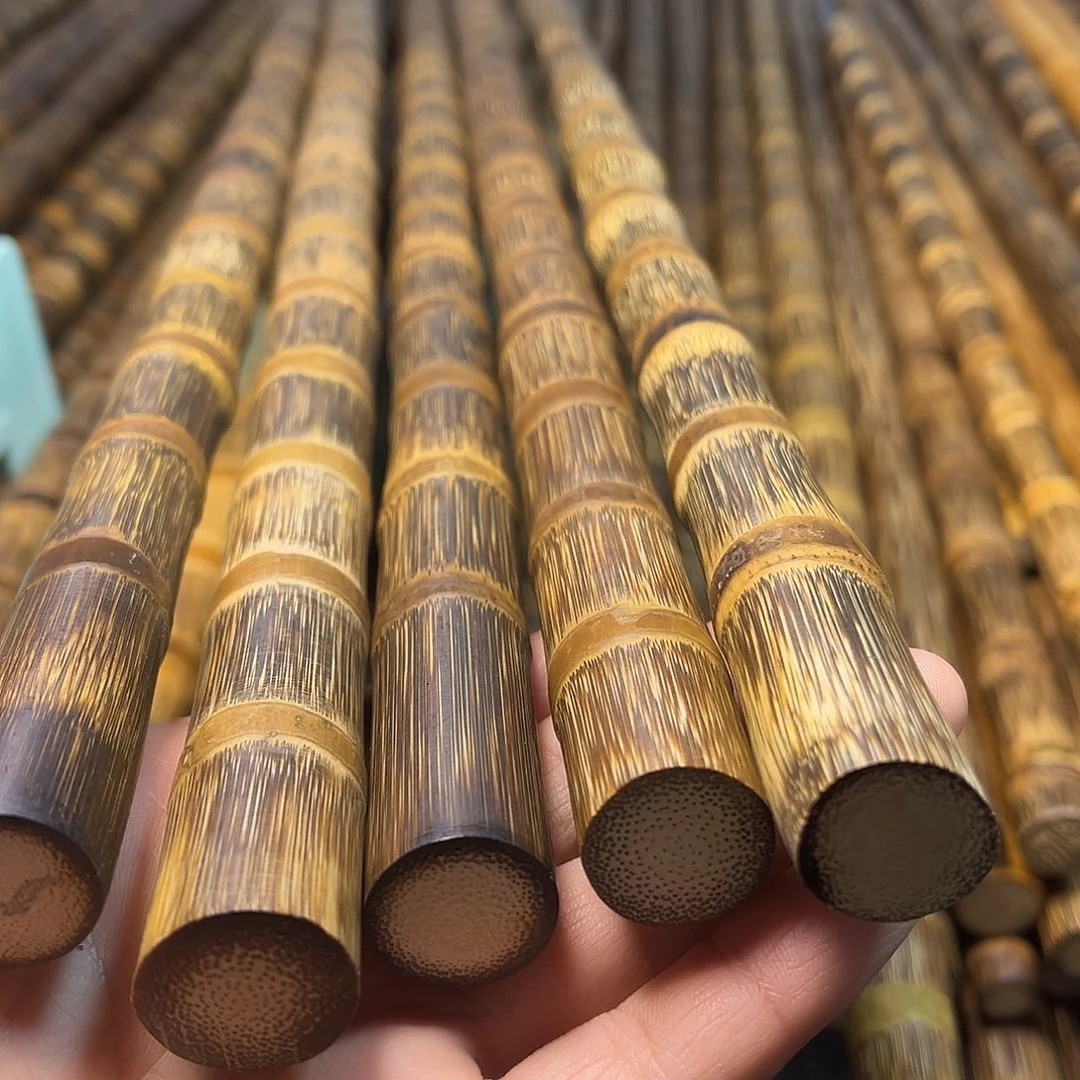 无***．竹金丝实心竹把玩棍