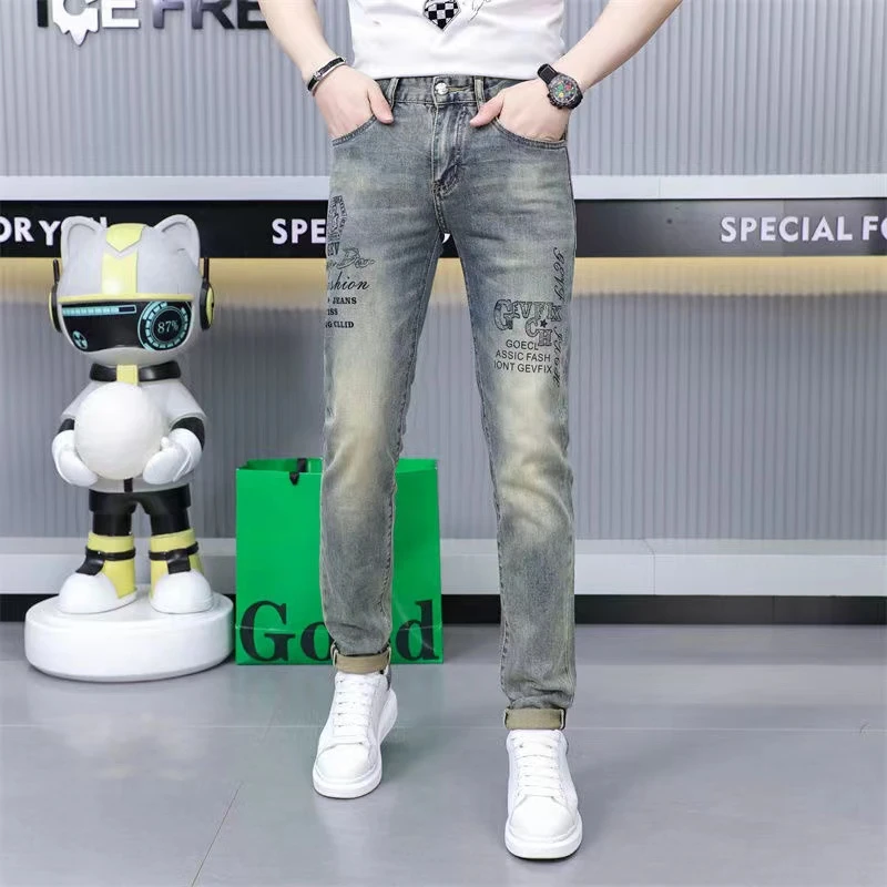 【孤品过款】修身弹力夏季男士牛仔裤潮流百搭