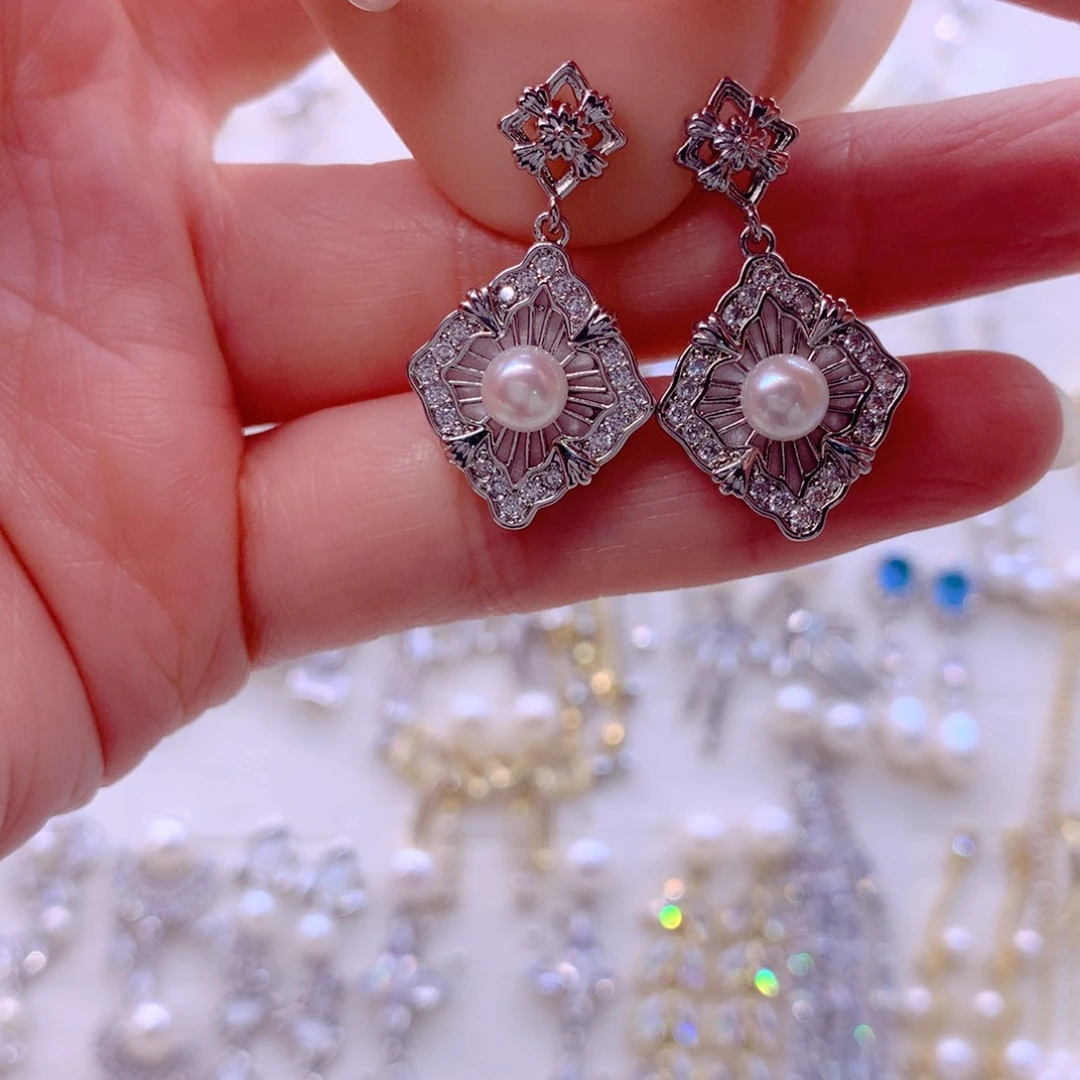 耳饰14K金镶嵌淡水珍珠