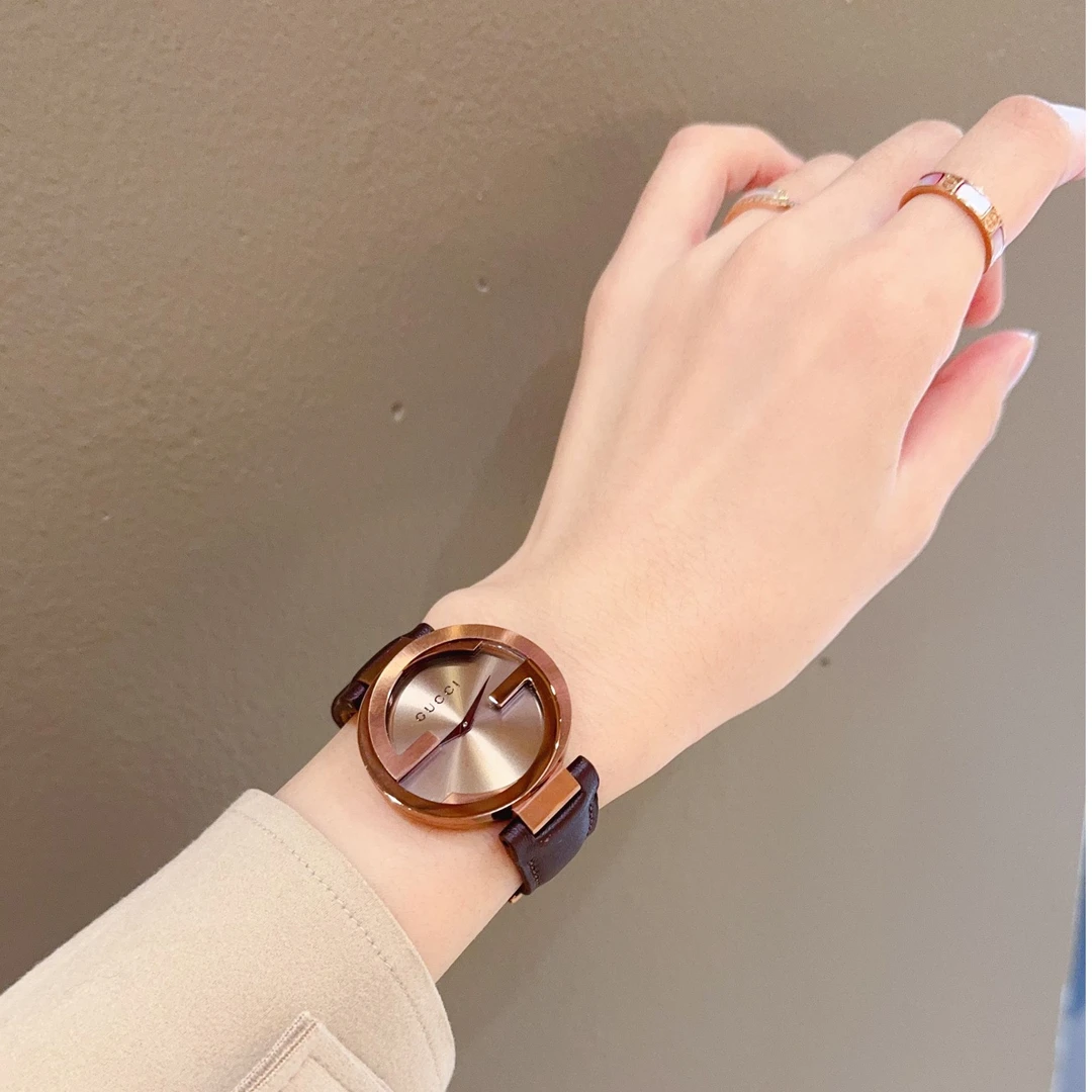 【迪迪专属】GUCCI古驰咖啡色双G石英腕表37MM女款YA133309