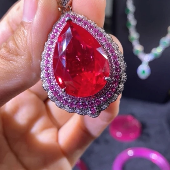 银S925镶嵌戒指红宝石