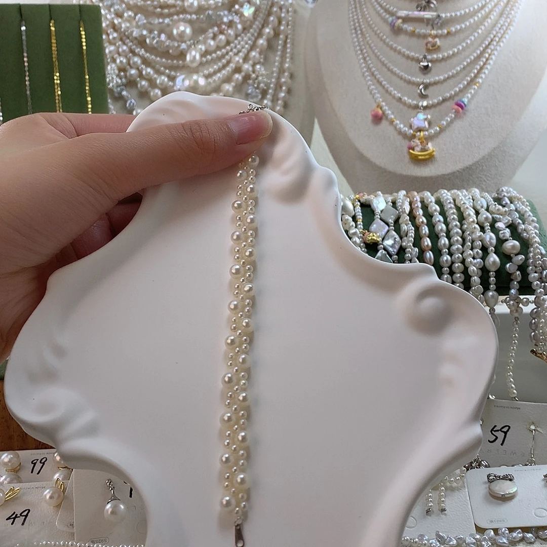 银S925镶嵌淡水珍珠手绳