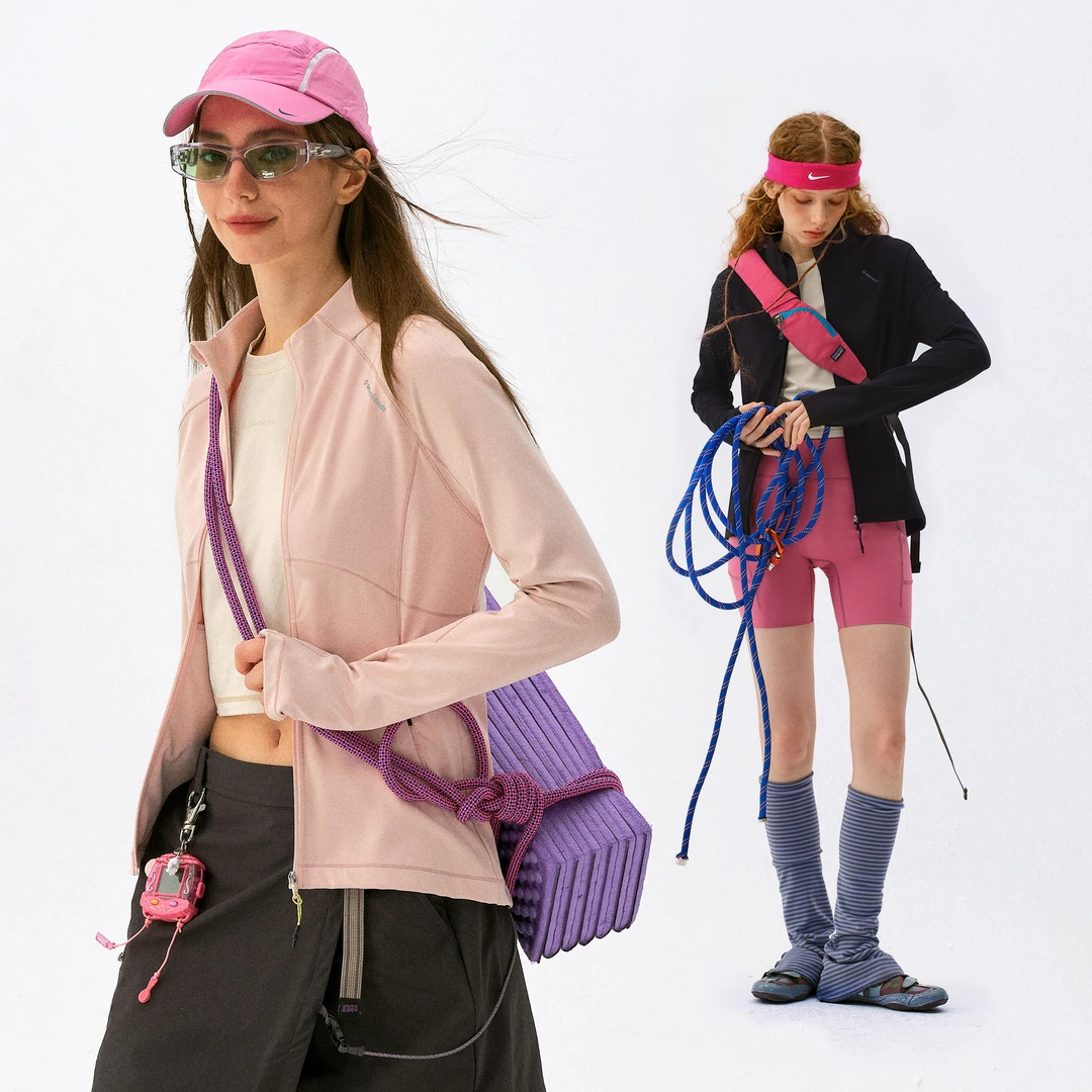 Monterest瞬时山野7A抗菌原纱凉感弧线分割纯色运动修身夹克女款