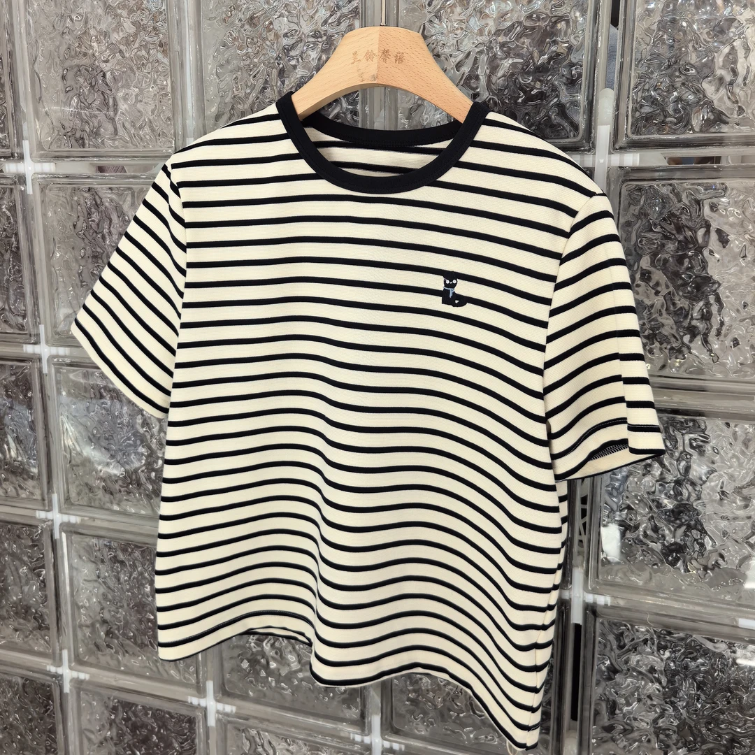馨语家夏款条纹T恤小猫显瘦百搭韩系