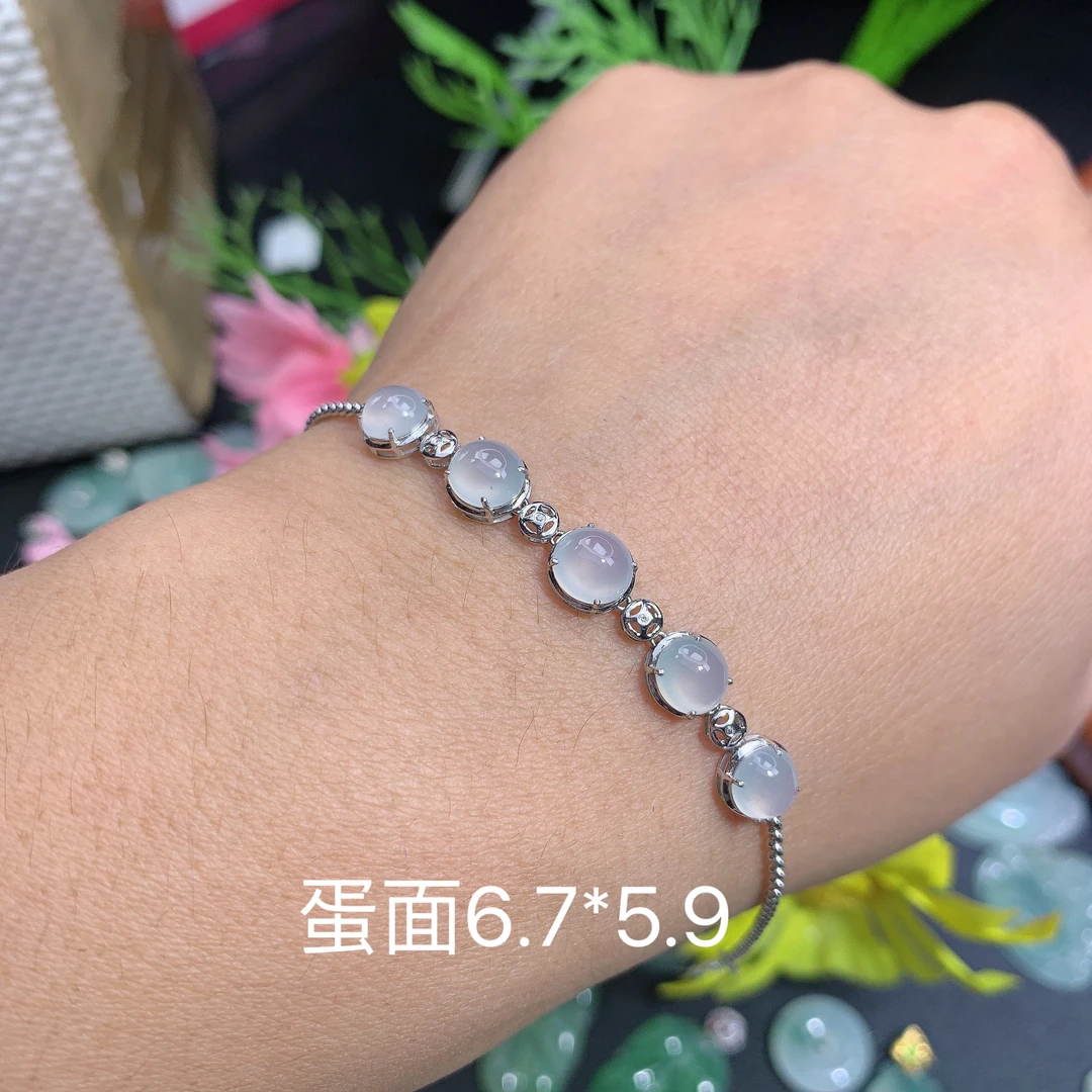 天然缅甸翡翠A货冰种蛋面满吊坠种老水足气质百搭精雕精美百