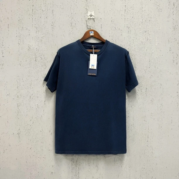 99新 LouisVuitton/路易威登 lv水洗做旧藏青色说明书贴布短袖s码