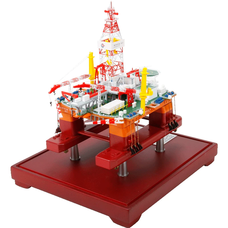 Terebo1:700海洋石油981深水半潜式钻井平台模型仿真收藏礼品