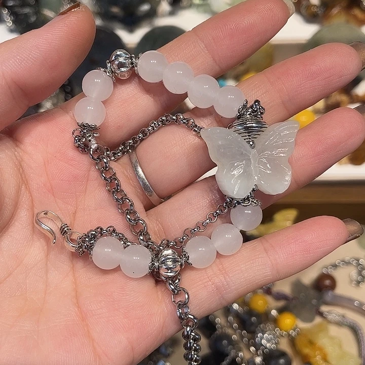 蛇纹石玉合金颈饰