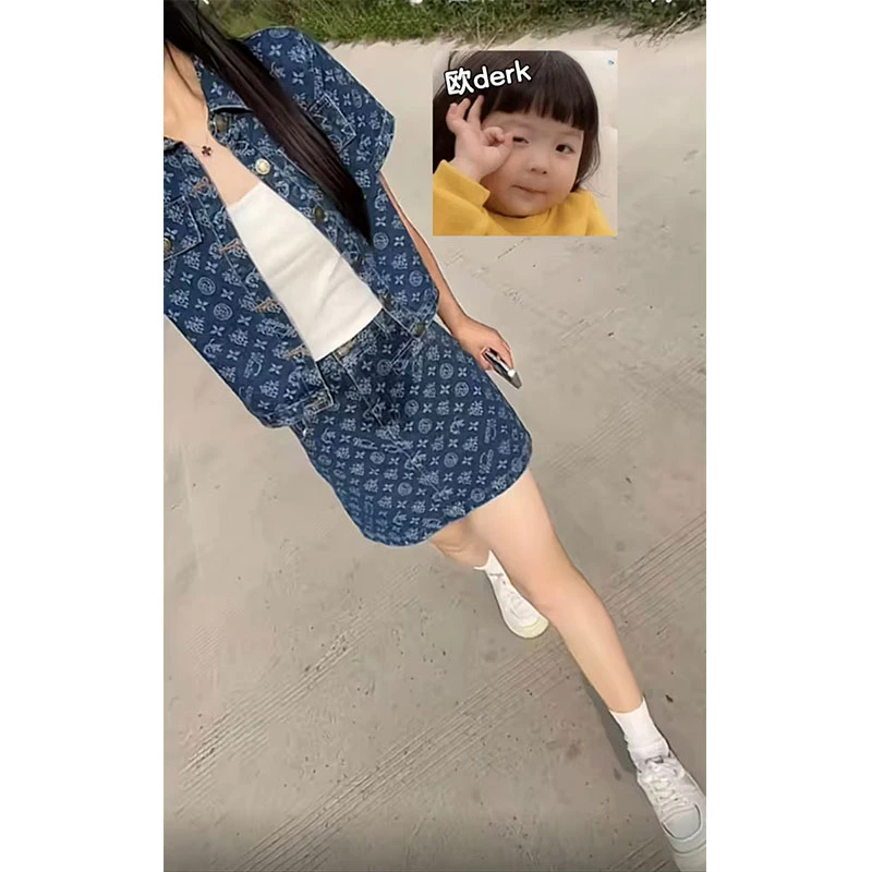 夏季休闲风时尚百搭短袖女装夏装女装夏装套装2025网红牛仔套装