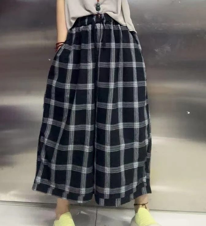 格子百搭休闲裤0823046