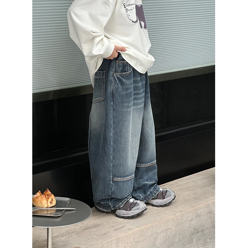 【现货】儿童牛仔裤加厚冬季裤子男童加绒长裤韩版中大童2025新款