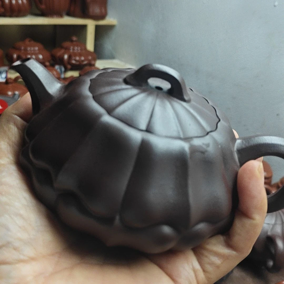 就***哥宜兴紫砂壶筋纹器半手工制作紫泥容量二佰伍十CC