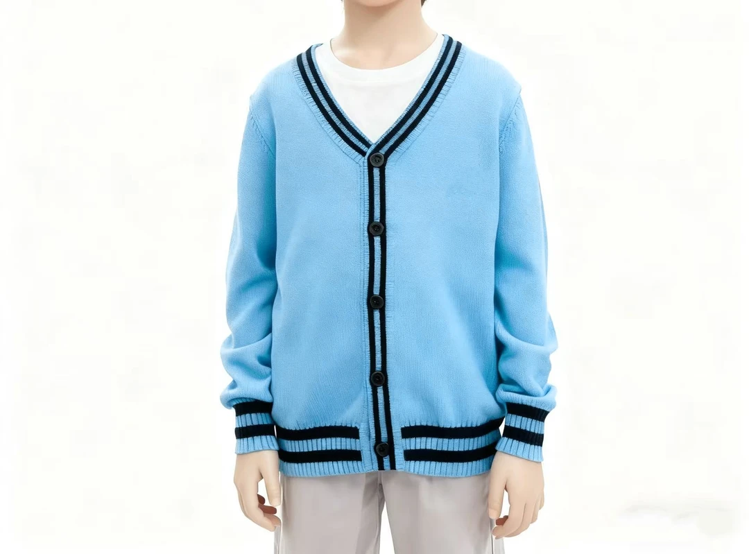 A7-1113春秋儿童百搭休闲针织开衫校服