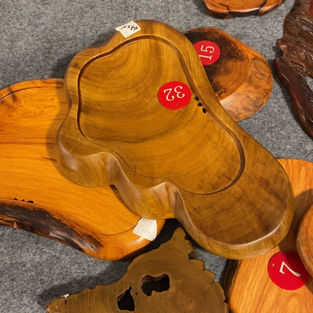 左****帝香樟木自然随形茶盘