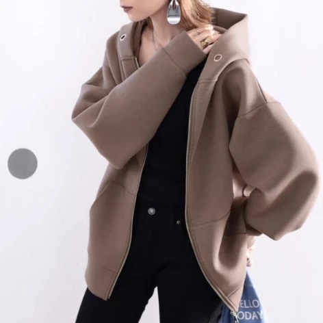 秋冬新款 开衫拉链卫衣女韩版宽松显瘦时尚卫衣女潮上衣