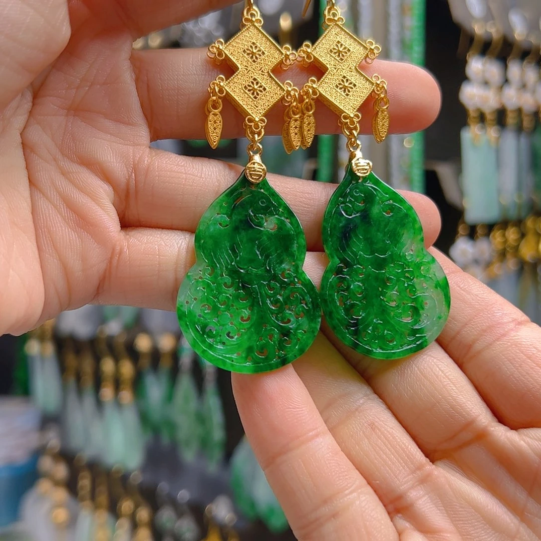 未镶嵌翡翠耳饰鱼**生