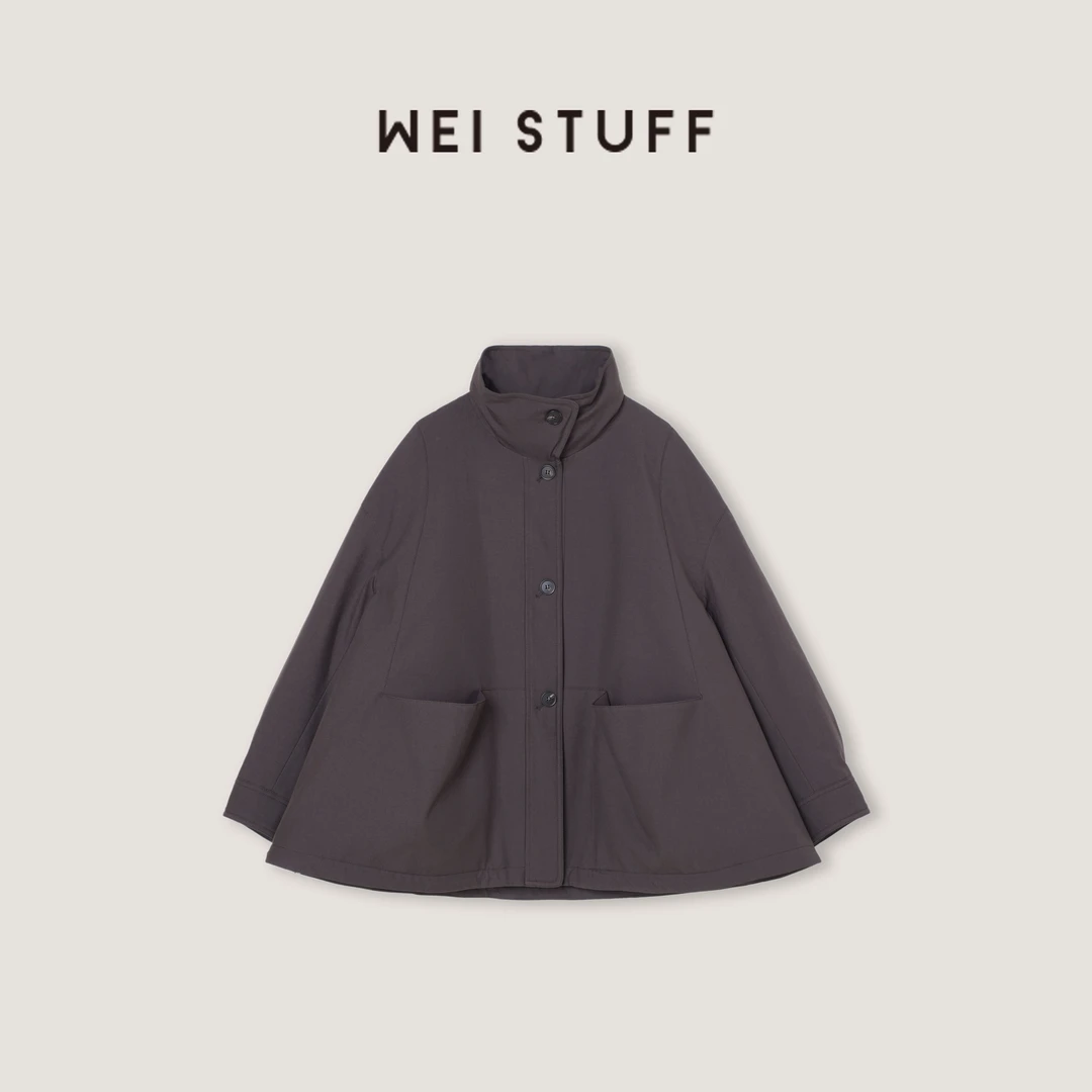 WEI STUFF“木质调”舒适保暖立领宽松90白鹅绒A字版外套 10981.