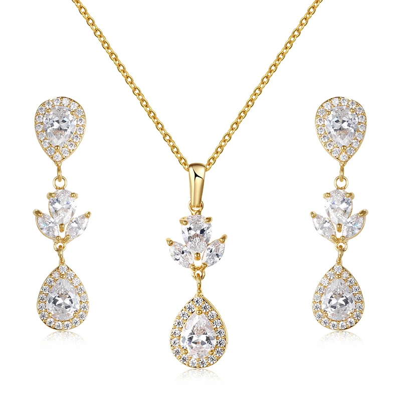 铜合金莫桑石项链 【5081】欧美风超仙套链气质爆款新娘礼服配饰