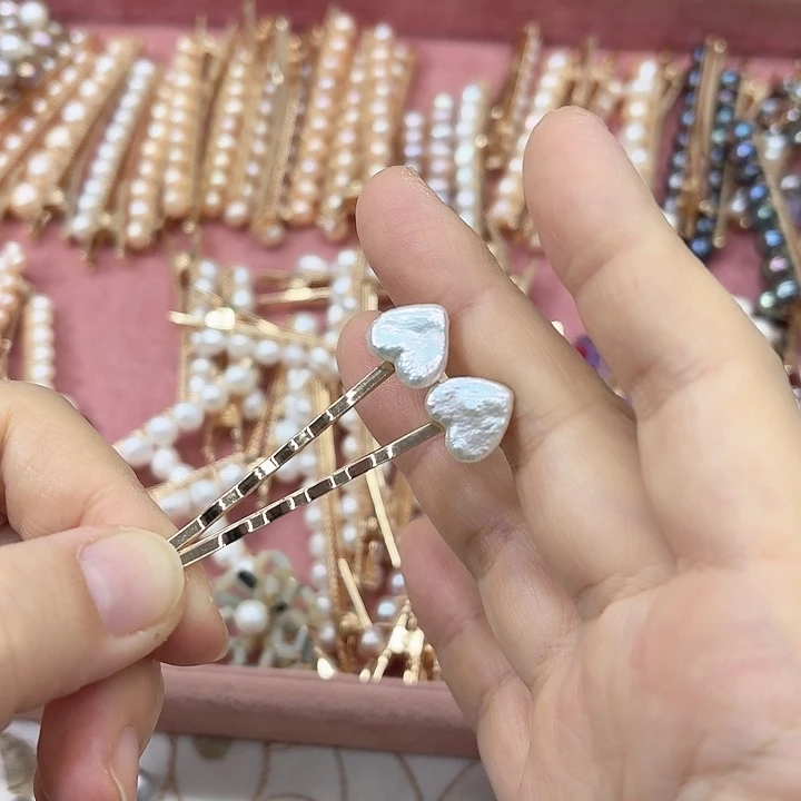 淡水珍珠发饰银S925镶嵌