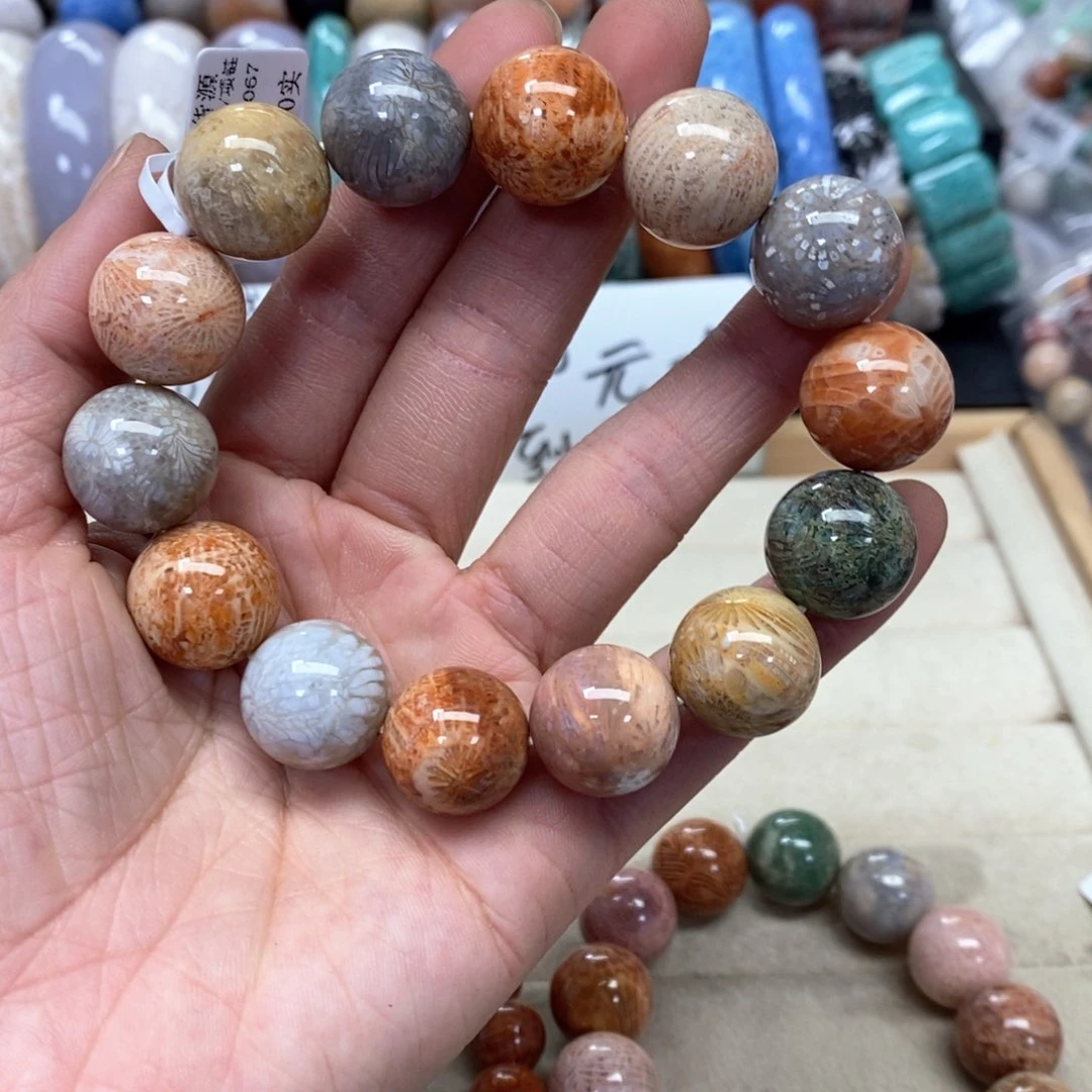 硅化珊瑚（珊瑚玉）手链未镶嵌幸**远029