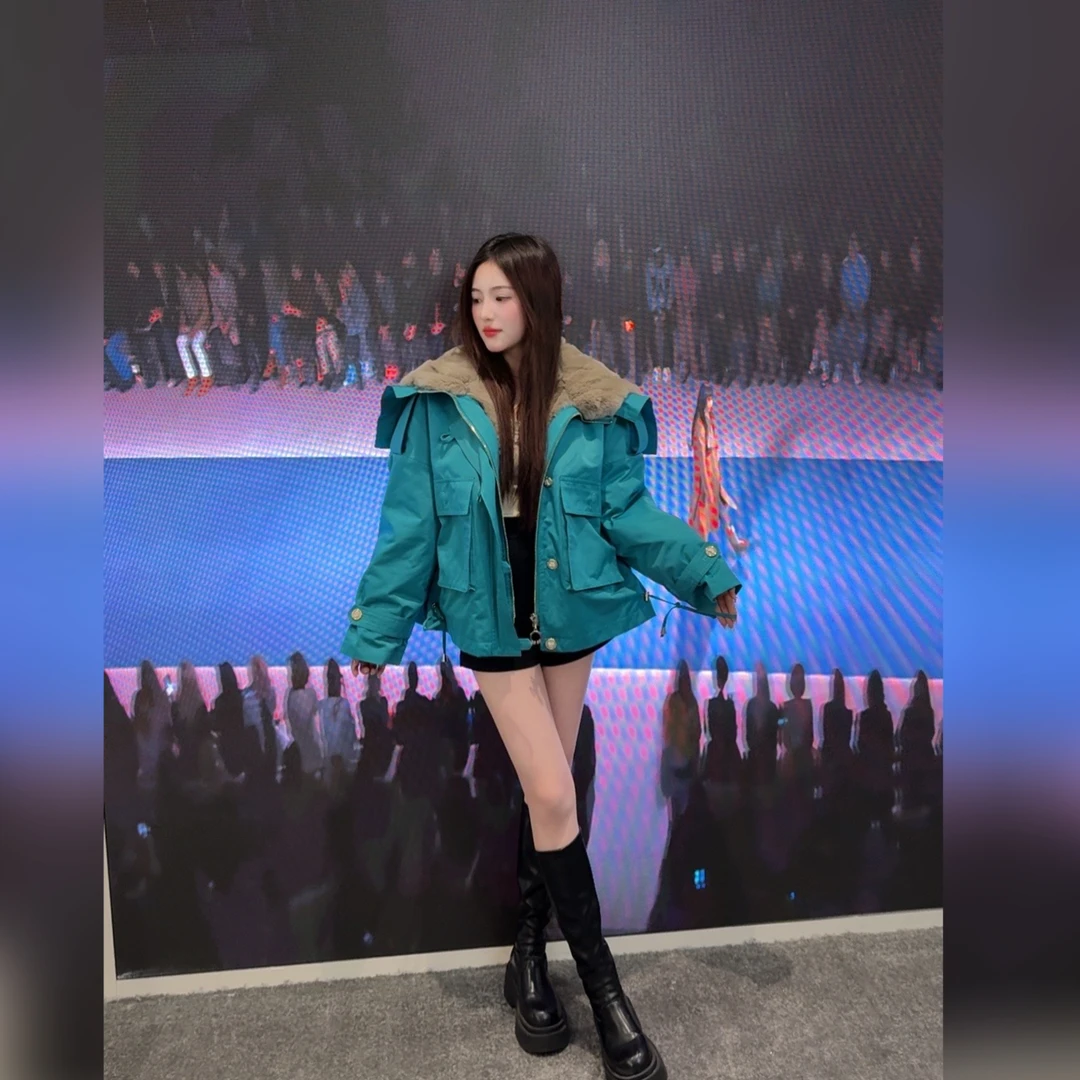 【天使之翼獭兔毛】2025年新款时尚獭兔毛一衣俩穿显瘦冬季派克服