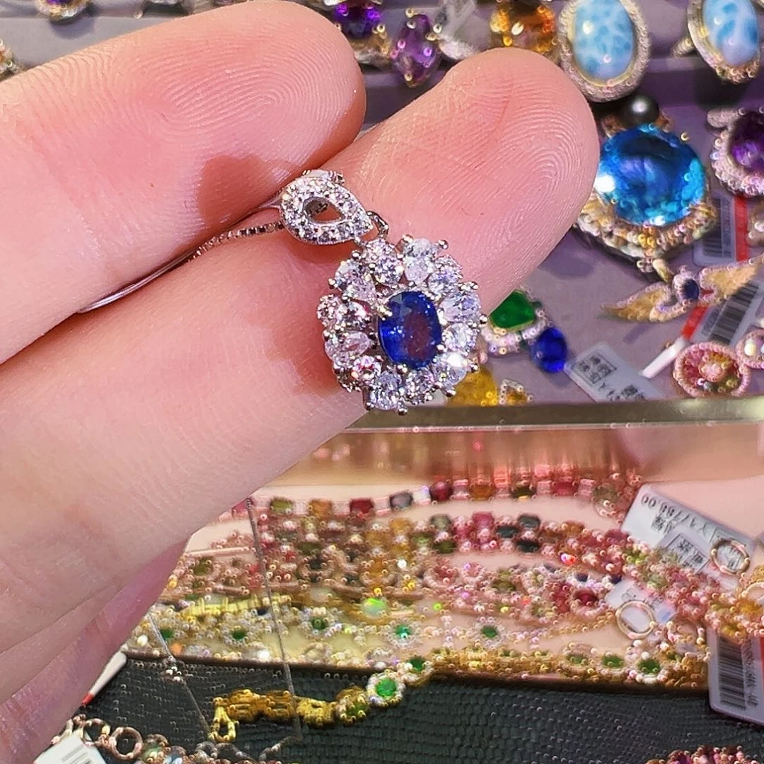 银S925镶嵌珠宝奇石蓝宝石