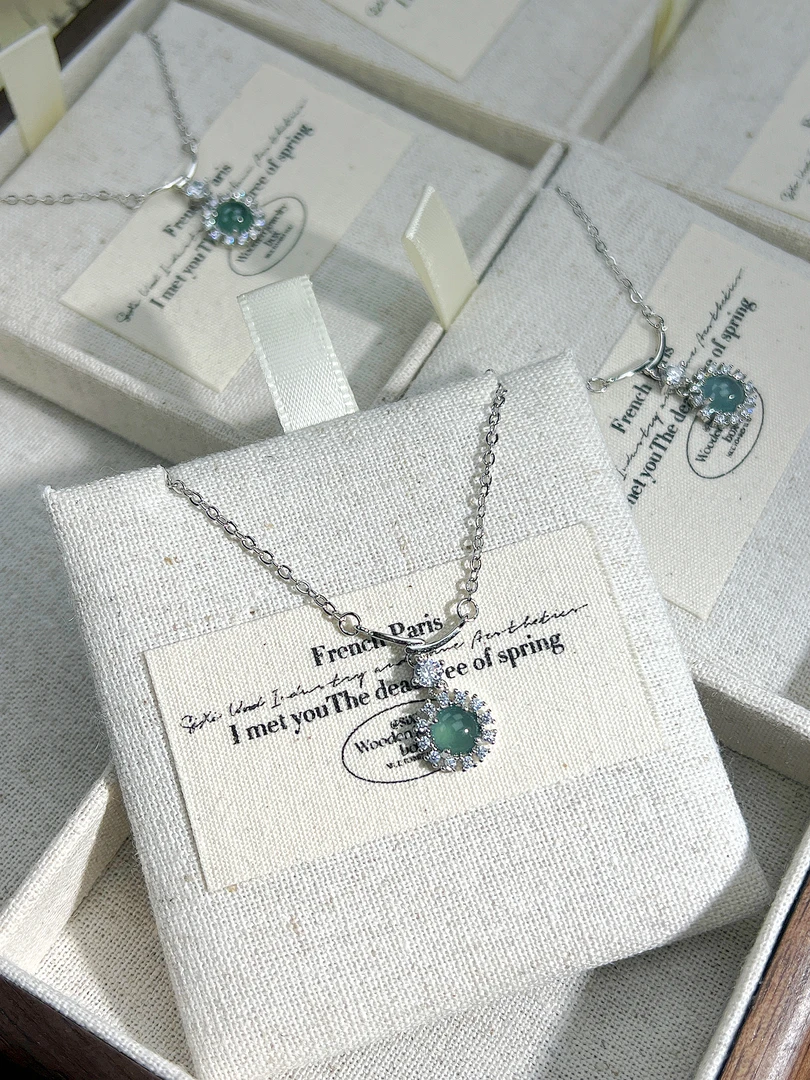 天然a货翡翠天使之泪套链送女友礼物SY345多样性发货