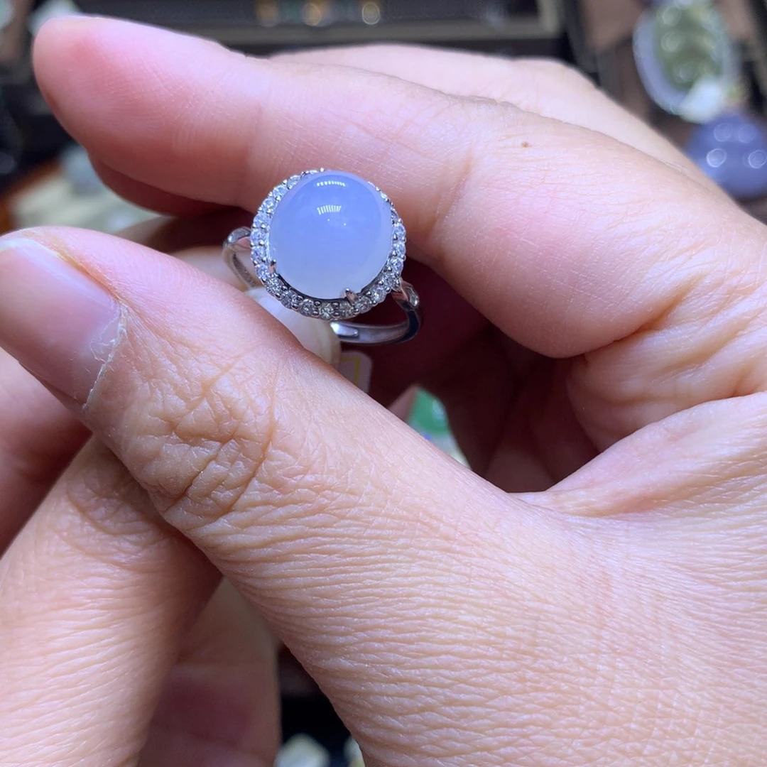 翡翠颈饰银S925镶嵌翡翠吊坠