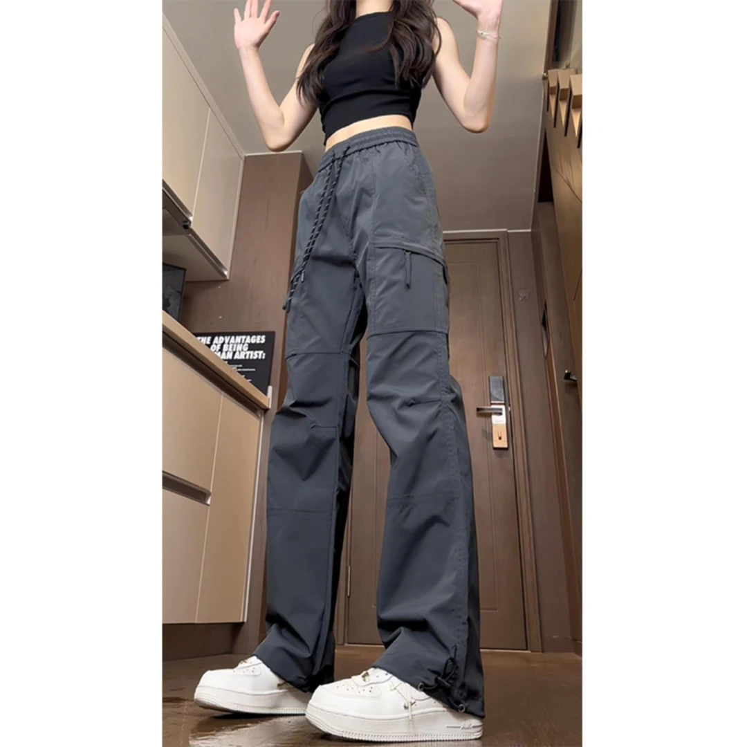 美式vibe风机能裤子女cleanfit户外加绒登山裤秋冬男士休闲直筒裤