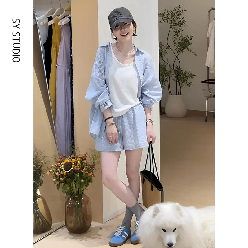 VOCKOO官方巨好看的夏装一整套轻薄防晒衬衫清纯系松弛感百搭背心