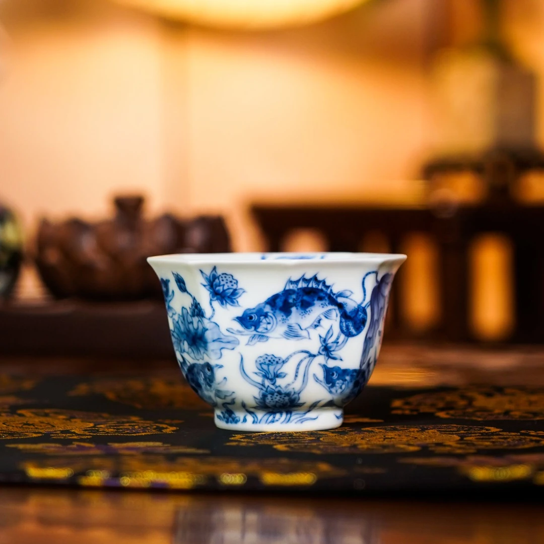 望月怀古   和为贵八方杯   陶瓷纯手工全手工WYHG137