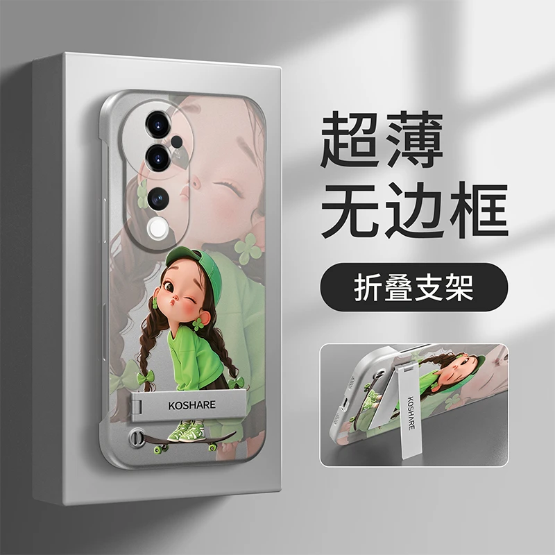 适用VIVOS19PRO手机壳金属无边框滑板少女全包防摔保护套ins