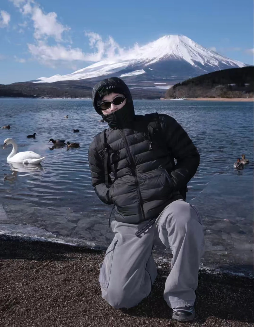 排骨 纯色连帽拉链户外保暖羽绒服