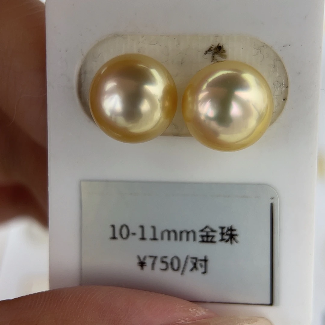 海水珍珠未镶嵌颈饰10.6 mm金珠 素钉