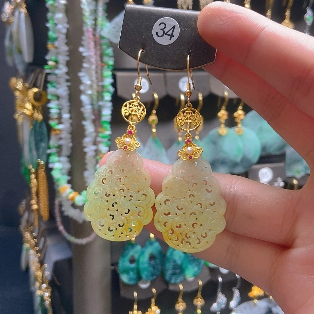 翡翠未镶嵌耳饰翡翠