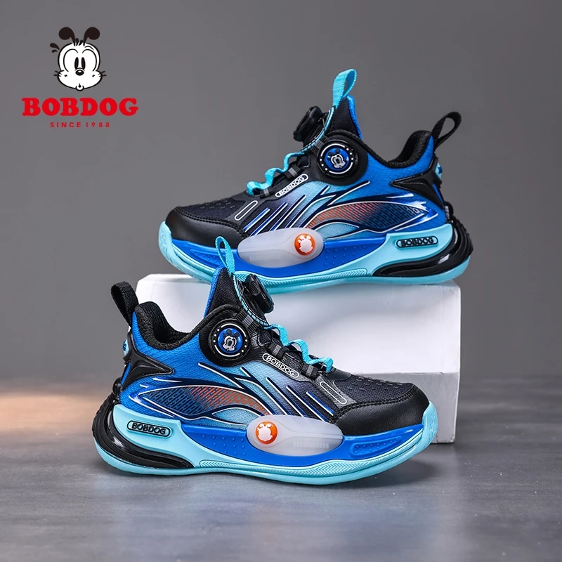 巴布豆男童运动鞋2025新款秋季薄款网面透气中大童跑步鞋男孩鞋子