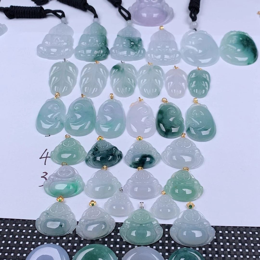 【闪购商品】翡翠挂件18K金镶嵌挂件