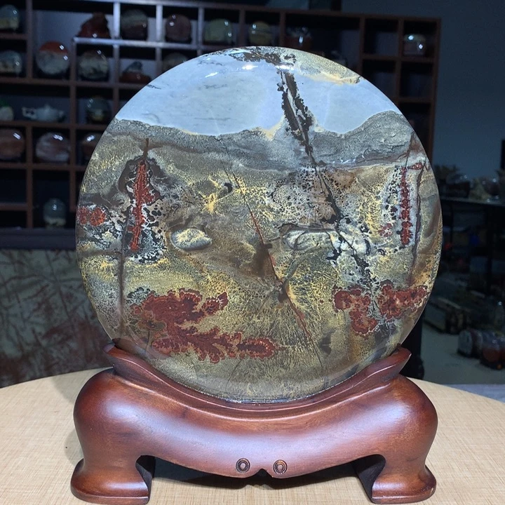 ，广西国画石摆件，收藏观赏