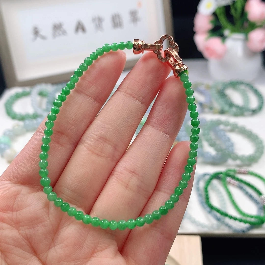 翡翠未镶嵌手链手链3.2mm