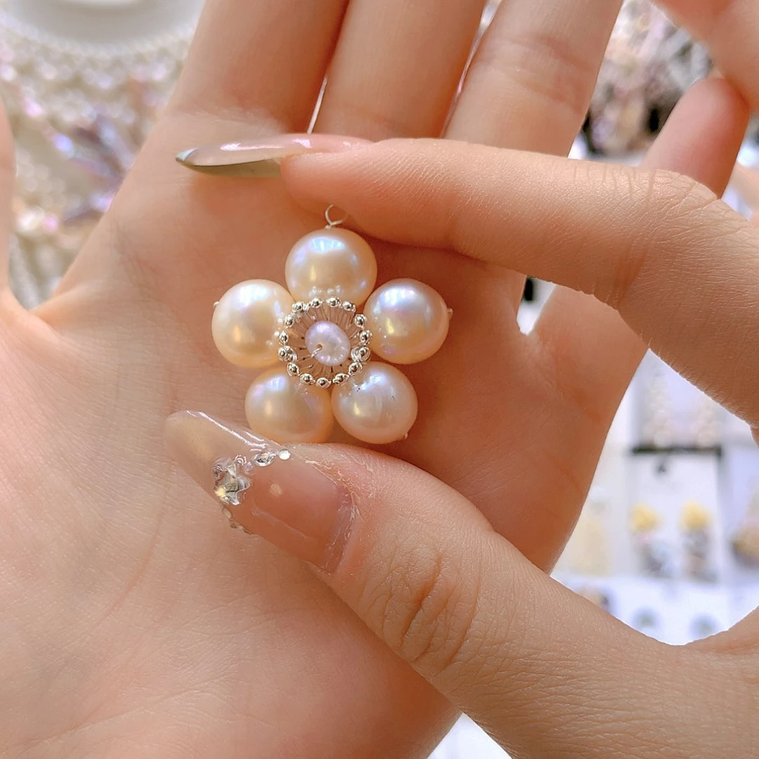 银S925镶嵌耳饰淡水珍珠