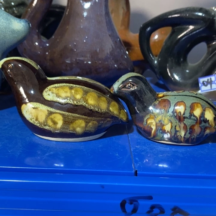 招***喵瓷片窑变鹌鹑两个