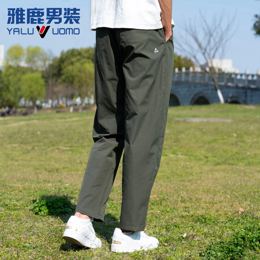 雅鹿男装夏季新款男士休闲裤宽松直筒裤户外工装裤男士机能裤