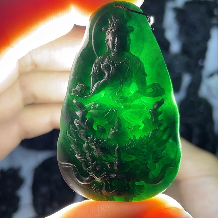 定制翡翠未镶嵌龙观音