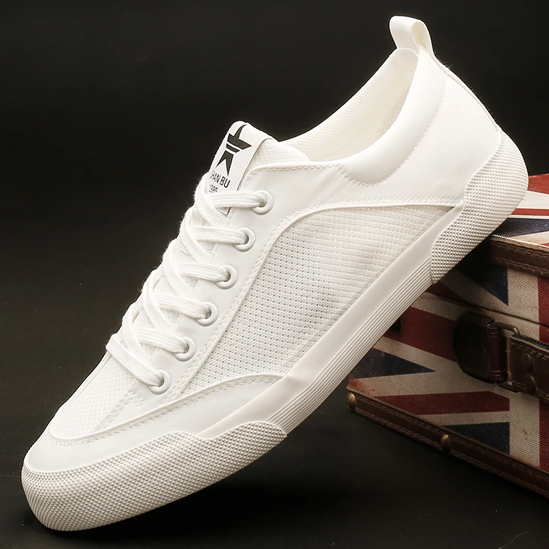 25626国潮男鞋夏季休闲透气网鞋低帮冰丝布鞋韩版潮流百搭小白鞋
