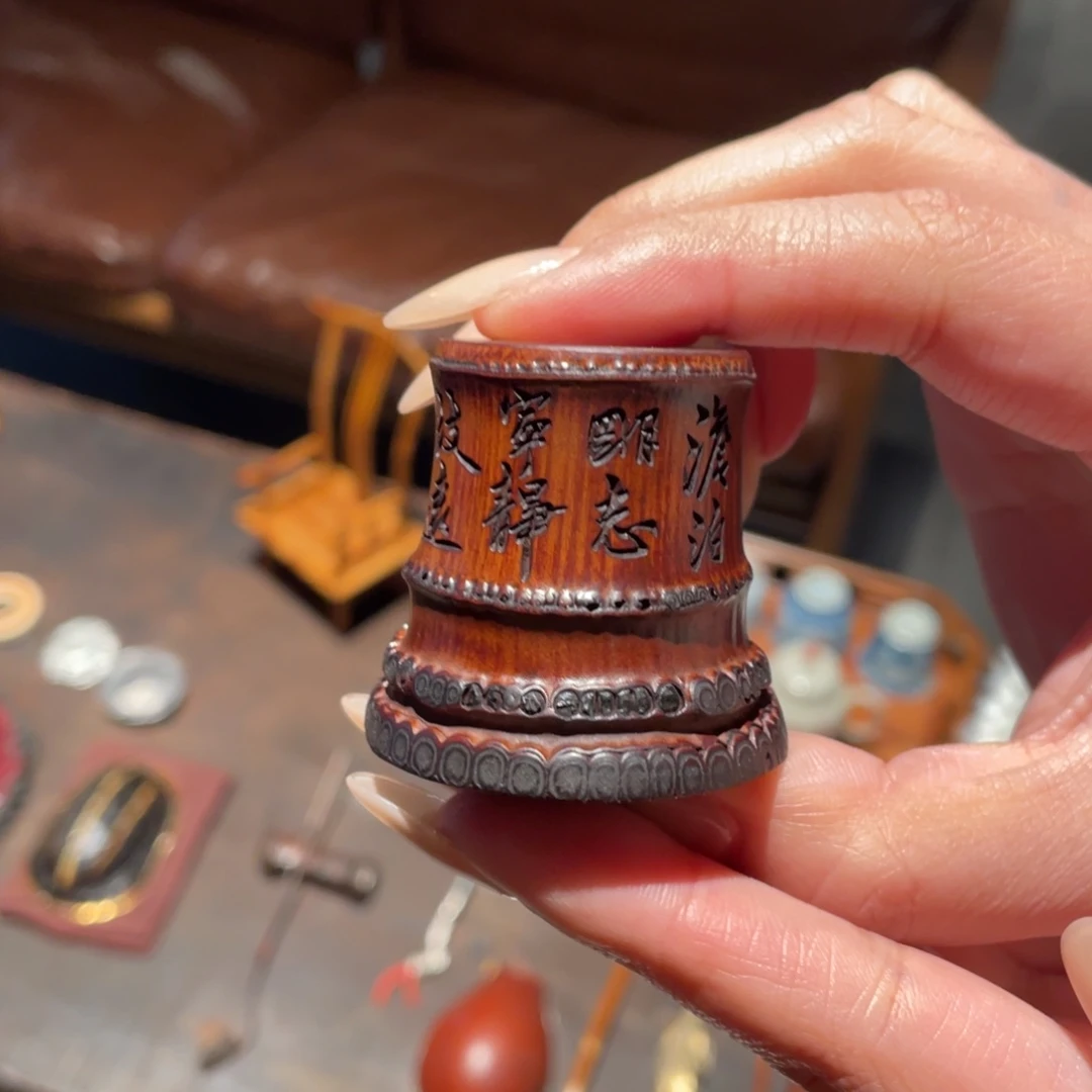 紫砂纯手工制作盖置竹子