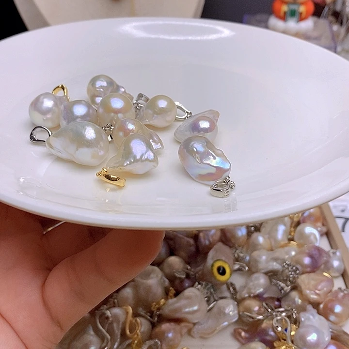 淡水珍珠银S925镶嵌颈饰739