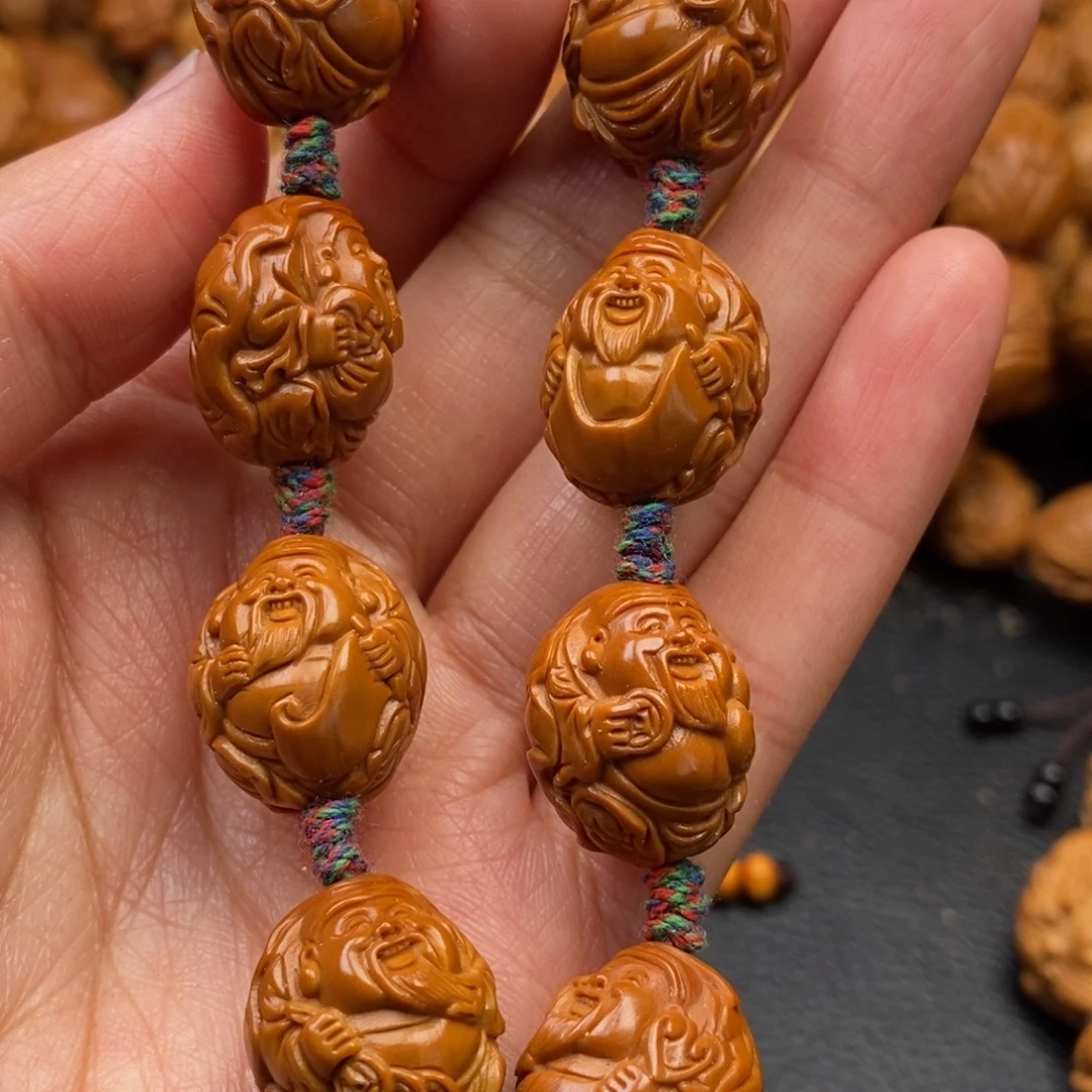 橄榄核手串精修荷叶财神