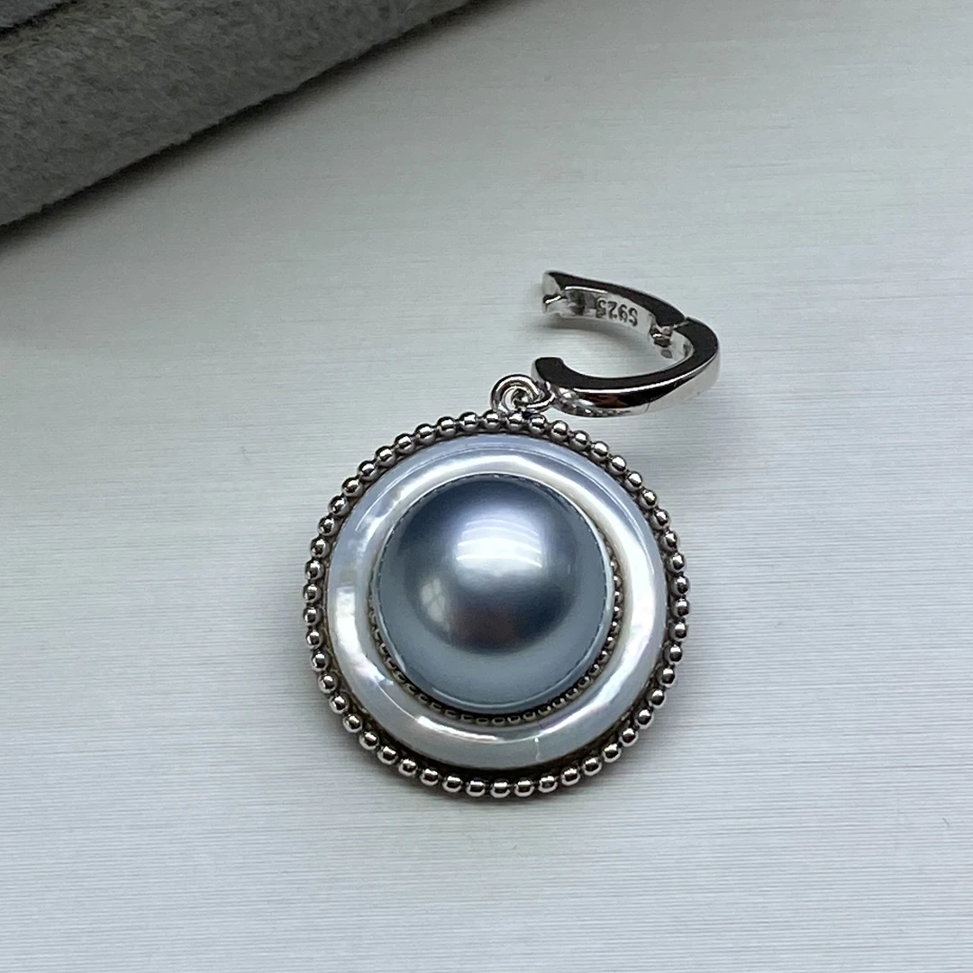琪心海水大溪地黑珍珠可掰扣吊坠10-11