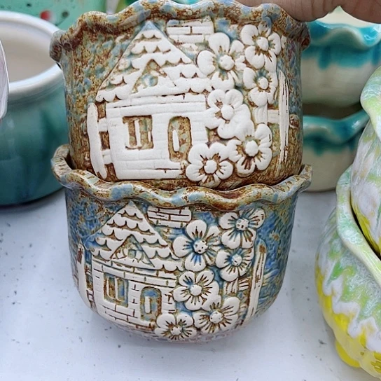 多肉绿植陶瓷花盆9.9包邮