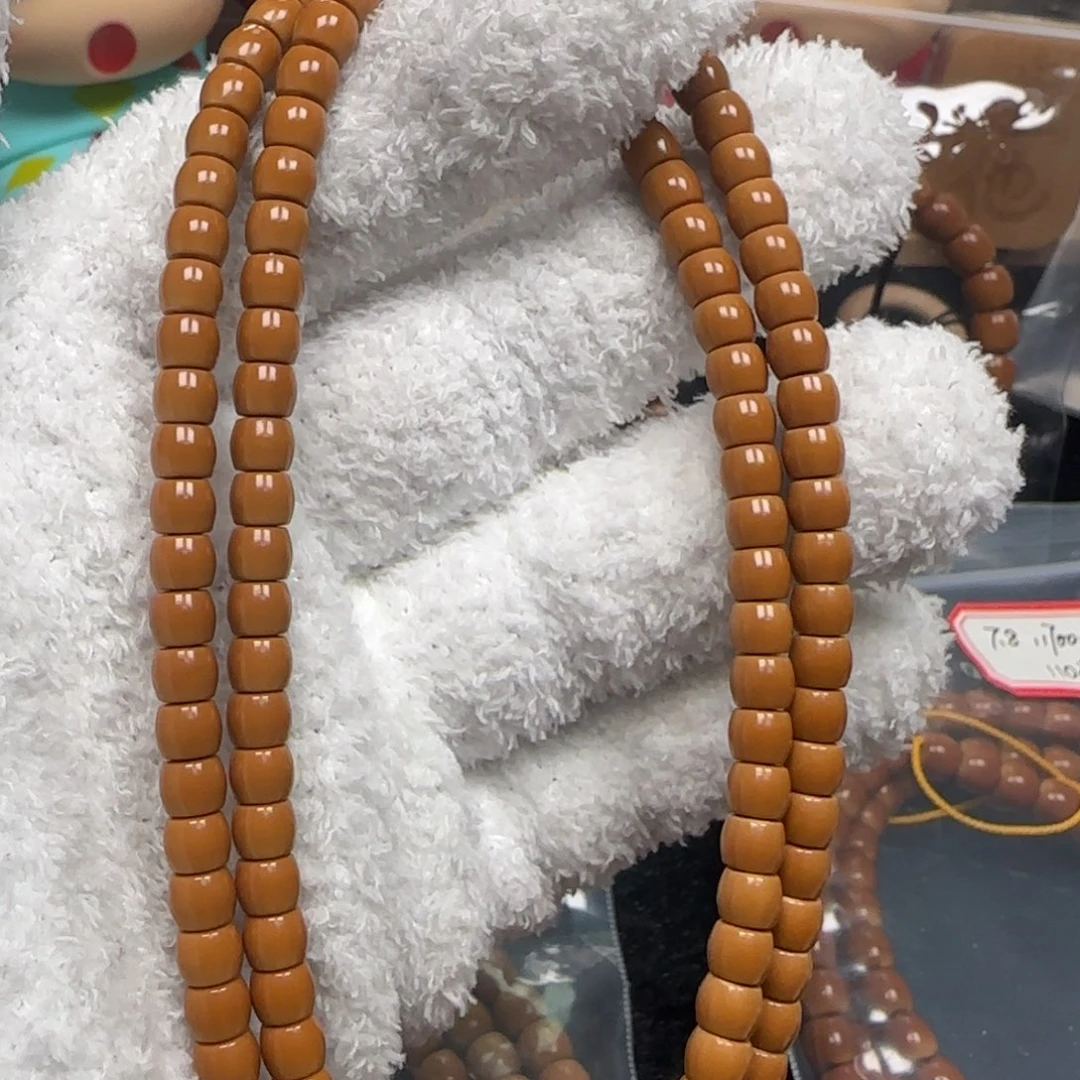 手串橄榄核老挝脖挂三花无白直切5.8